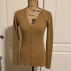 Women's V-Neck Button Front Cashmere Sweater Cardigan - Camel